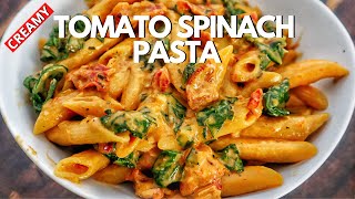 How To Make Tomato Spinach Pasta Recipe  Pasta With Spinach And Tomato [upl. by Dalia]