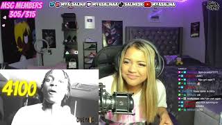 Mya Salina REACTS to 4100 ONE MIC CYPHER KYLE RICHH  JENN CARTER  JAH WOO [upl. by Niroc209]