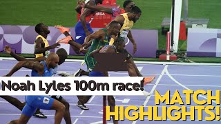 NOAH LYLES 100m RACE FULL MATCH HIGHLIGHTS 📸🏃‍♂️olympics2024 paris2024 [upl. by Anauj710]