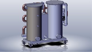 Assembly of a wood gasifier with Solidworks composer [upl. by Pollitt]