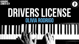 Olivia Rodrigo  Drivers License Karaoke SLOWER Acoustic Piano Instrumental LOWER KEY [upl. by Airamak]