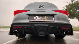 TOYOTA SUPRA A90 TUBI STYLE CATBACK EXHAUST SYSTEM [upl. by Akenat]