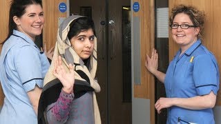 Malala walks out of hospital [upl. by Hiltan]