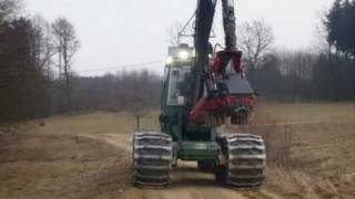 Driving behind a Harvester on a Forestry Road [upl. by Ordway]