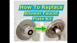 DIY How to Replace Shower Faucet Trim Plate and Handle Moen [upl. by Vergne948]