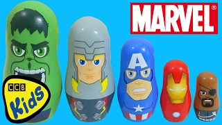 Marvel Avengers Stacking Cups Disney Nesting Surprise Toys Iron Man Hulk Thor Captain America  CCB [upl. by Bleier954]