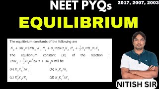 The equilibrium constants of the following are [upl. by Leachim]