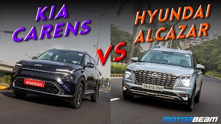 Kia Carens vs Hyundai Alcazar  Family Feud  MotorBeam [upl. by Salta699]