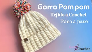 GORRO FÁCIL A CROCHET  Paso a paso  principiantes  Anncrochet [upl. by Regnig]