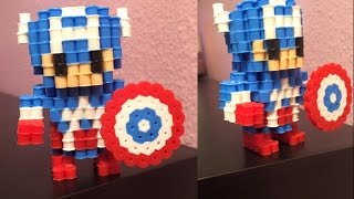 3D Perler bead Captain America [upl. by Vivyan878]