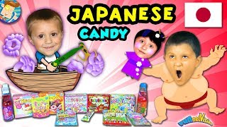 AMERICANS TRY JAPANESE CANDY and SODA Taste Test and Challenge Fun FUNnel Vision [upl. by Rheims]