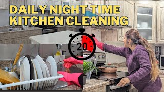 DAILY NIGHTTIME KITCHEN CLEANING ROUTINE SPARKLING CLEAN IN 20 MINUTES [upl. by Veriee]