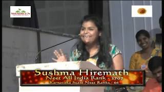 Sushma Hiremath Karnataka State NEET Rank  66 All India NEET Rank  2707 shares her opinion [upl. by Nylanej242]