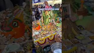 Celebrating Govardhan Lila of Lord Krishna at iskcon temple govardhanpuja2024 trending shorts [upl. by Ahtiekal]