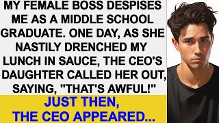 My boss bullied me and ruined my lunch which angered The CEOs daughter Then the CEO appeared [upl. by Annahahs]