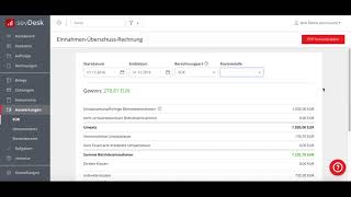 sevdesk  EinnahmenÜberschussRechnung EÜR [upl. by Akcirederf]
