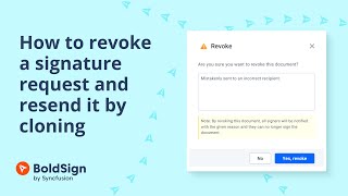 How to Revoke a Signature Request and Resend it by Cloning [upl. by Gaudette]