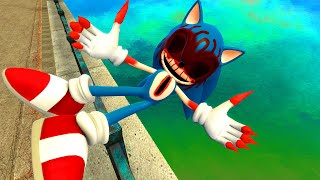 SonicEXE in Gmod Extreme Fails amp Ragdolls  Super Sonic EXE [upl. by Nitaf]