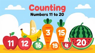 Counting Numbers 11 to 20  Fun amp Colorful Counting Adventure for Kids  Kindergarten Learning [upl. by Arondell527]