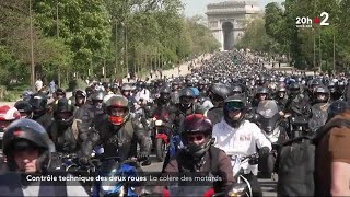 France 2 20 heures  colère des motards contre le CT [upl. by Sandon342]