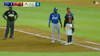 Fly de sacrificio de Jordan Lawlar  Tigres del Licey vs Toros del Este [upl. by Ddat926]