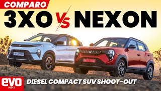 Mahindra 3XO vs Tata Nexon  Diesel comparo  evoindia [upl. by Sina]