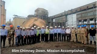 Chimney 2 Nos Demolition  UKAI Thermal Power Station Gujrat  EXIQUDE [upl. by Herbert]