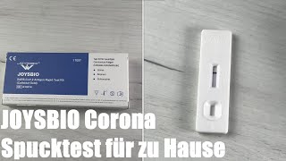 Corona Spucktest für zu Hause  JOYSBIO Coronavirus Test ohne Nasen oder Rachenabstrich Antigentest [upl. by Anaihs]