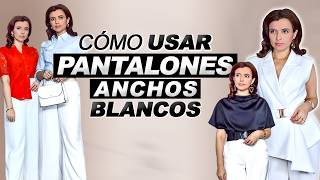 ¿QUE TIPO DE BLUSAS USAR CON PANTALONES ANCHOS BLANCOS [upl. by Natalie]