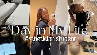 VLOG day in the life as an esthetician student 🧖🏾‍♀️  11 hour school day  taking exams amp more [upl. by Elwina450]