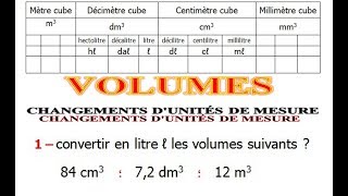 Maths 5ème  Volumes convertir d’unités de mesure Exercice 5 [upl. by Krefetz250]