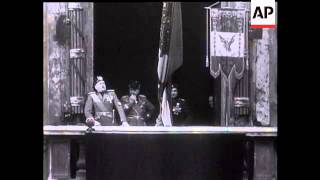 Il Duce Addresses Fascists amp174 200000 On Fascist Birthday [upl. by Knuth386]