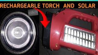 RECHARGEABLE TORCH WITH SOLAR POWER BEST RECHARGEABLE TORCH NEW VIDEO [upl. by Batish]