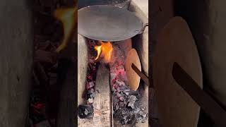 Best Style of Roti Making on Indian Chulha shorts rotimaking cooking healthyfood [upl. by Jarv]