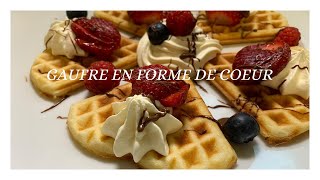 GAUFRE EN FORME DE COEUR  COMMENT REALISER UNE PÂTE A GAUFRE [upl. by Acima502]