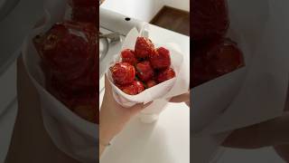 Make strawberry rose sugarcoated haws asmr food cooking asmrfood chinesefood strawberry [upl. by Harday864]