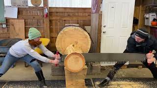 Crosscut Practice in the Cold  Timbersports [upl. by Ydne291]