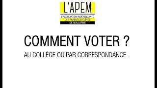 APEM ELECTION COMMENT FAIRE [upl. by Elleined]