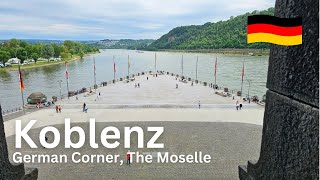 Koblenz The German corner Moselle  virtual walk 4K 60FPS [upl. by Kokoruda892]