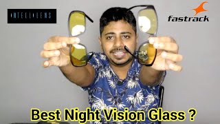 Intellilens Night Driving HD Vision Polarized Glasses vs fastrack Night Vision Glasses P448YL4T57 [upl. by Ajup]