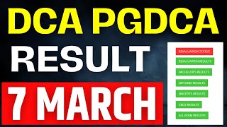 📚DCA PGDCA Exam Result 2024 Date Release dca pgdca computer [upl. by Natty]