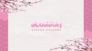 Blossom Twitch Overlay  Japanese Cherry Blossom Stream Package [upl. by Burtie]