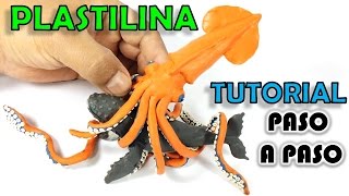 ✅ COMO HACER UN CALAMAR GIGANTE DE PLASTILINA PASO A PASO ✅ POLYMER CLAY MI MUNDO DE PLASTILINA [upl. by Aurie]