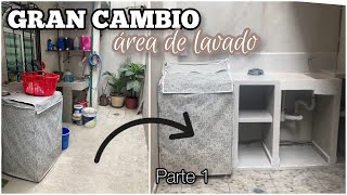 NUEVA ÁREA DE LAVADO 🧺 CAMBIO TOTAL EN CASA 😱 REMODELACIÓN DE MI PATIO✅ [upl. by Danelle]