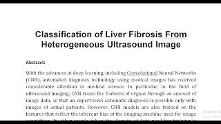 Classification of Liver Fibrosis From Heterogeneous Ultrasound Image [upl. by Bromley]