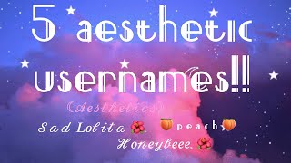 5 aesthetic untaken roblox usernames [upl. by Enneirda]