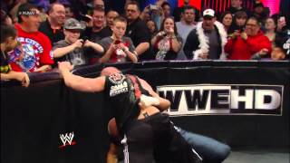 Triple H and Brock Lesnar get involved in a fight between Mr McMahon and Paul Heyman Raw Feb 25 [upl. by Ecnerewal]