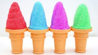 Play Foam Learn Colors Ice Cream Cone And Play Doh Mighty Toys Kids Video Best Learning [upl. by Kelson]