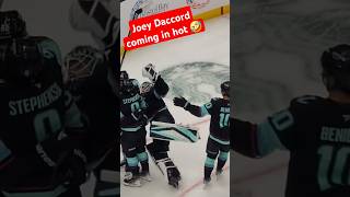 Joey Daccord was fired up after that Kraken OT win nhl hockey funny [upl. by Akinorev]