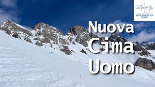 Pista nera Nuova Cima Uomo in picchiata su Passo San Pellegrino skislopes dolomitisuperski ski [upl. by Kumar]